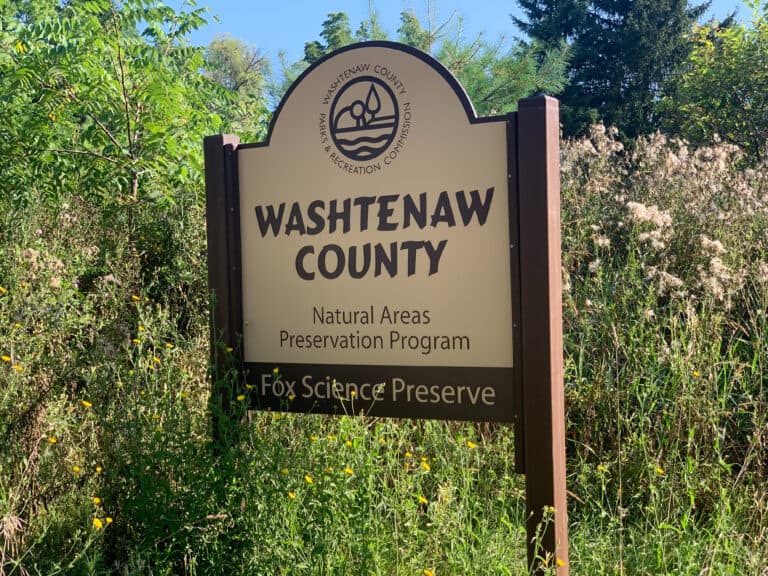 Fox Science Preserve Sign Entrance Sign