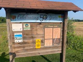 Notice Board at the Brauer Preserve Trail Head Notes